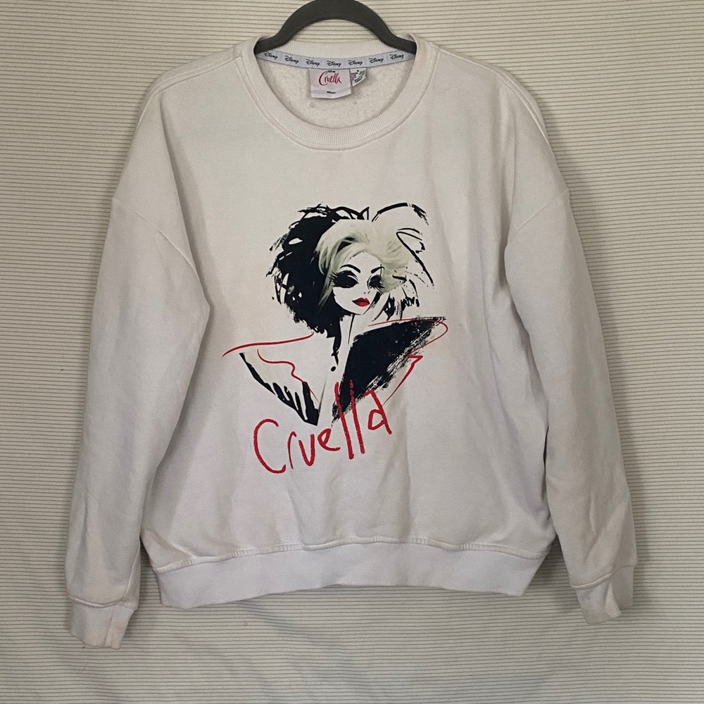 Disney White and Black Cruella Sweatshirt